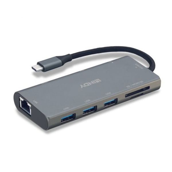 Lindy DST-Mini Plus, USB-C Laptop Mini Docking Station